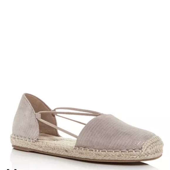 Eileen Fisher $155 D’Orsay Espadrille Shimmer Stripe Tan / Gold 8.5 - Picture 14 of 14